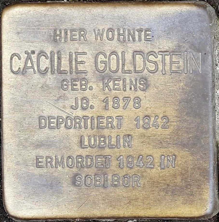 Stolperstein memorial stone dedicated to Cäcilie Goldstein Geb. Keins in Wiesbaden, Germany