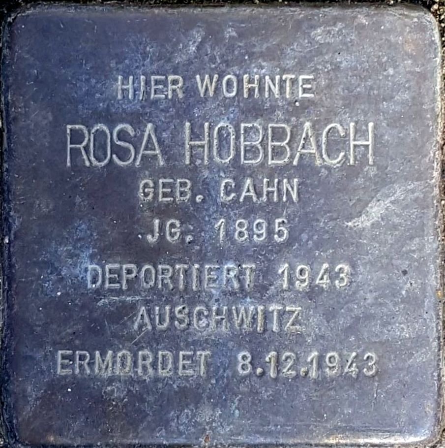 Stolperstein memorial stone dedicated to Rosa Hobbach geb. Cahn in Wiesbaden, Germany