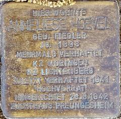 Stolperstein Dedicated To Anneliese Hoevel Geb. Fiedler
