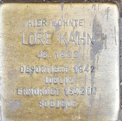 Stolperstein Dedicated To Lore Kahn