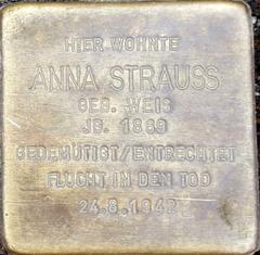 Stolperstein Dedicated To Anna Strauß Geb. Weis