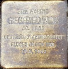 Stolperstein Dedicated To Siegfried Weis