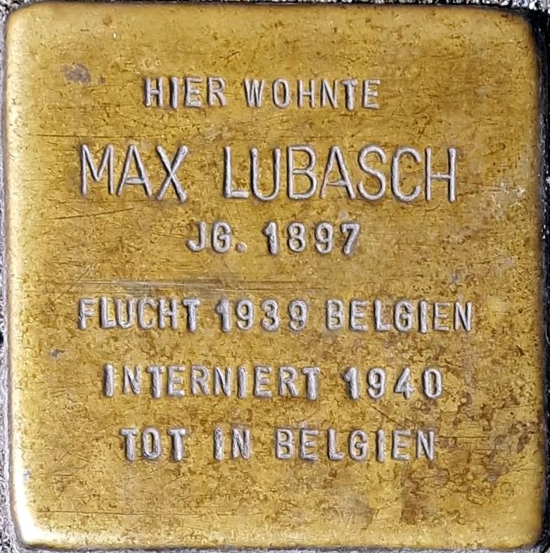 Stolperstein dedicated to Max Lubasch in Wiesbaden, Germany