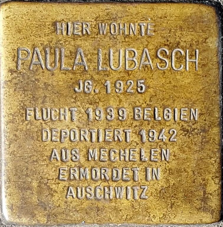 Stolperstein dedicated to Paula Lubasch in Wiesbaden, Germany