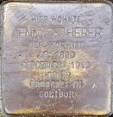 Stolperstein Dedicated To Jenny Scherer Geb. Horwitz