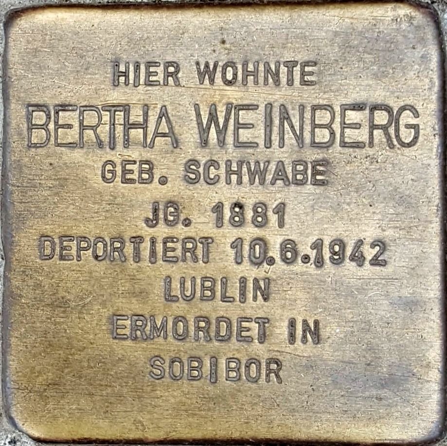 Stolperstein dedicated to Bertha Weinberg geb. Schwabe in Wiesbaden, Germany