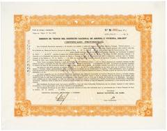 Provisional bond certificate of Banco Nacional de Cuba signed by Che Guevara