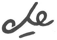 Che Guevara signature with connected 'C' from 1960-1967