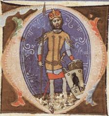 Medieval illustrated chronicle page from Chronicon Pictum with vibrant colors and detailed scenes