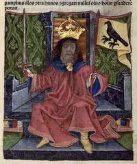 Illustration of King Attila from Chronica Hungarorum