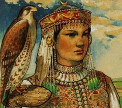 Emese's dream, an artistic depiction of the mythical dream of Emese, wife of Álmos and mother of Árpád, significant historical figures in Hungarian history