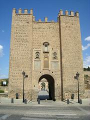 Alcántara Bridge tower in Toledo, Spain