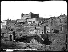 View of Toledo entrance through the Alcántara Bridge