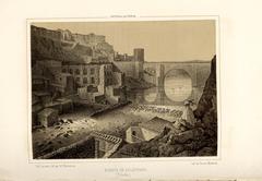 Historic Puente de Alcántara bridge in Toledo, Spain