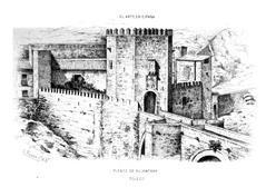 Puente de Alcántara with Plaza de Armas featuring the gates of San Ildefonso on the left and Alcántara on the right