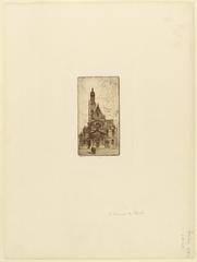 Etching of Saint-Étienne-du-Mont church by Gaston Ernest Laplace