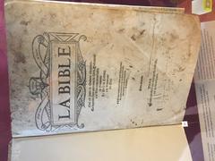 French Bible translated by Olivétan August 2015 displayed at International Museum of the Reformation