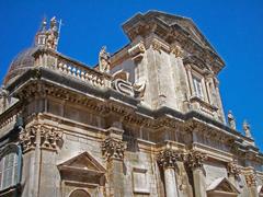 Exterior view of the Cathedral of the Assumption of the Virgin Mary in Dubrovnik, Croatia