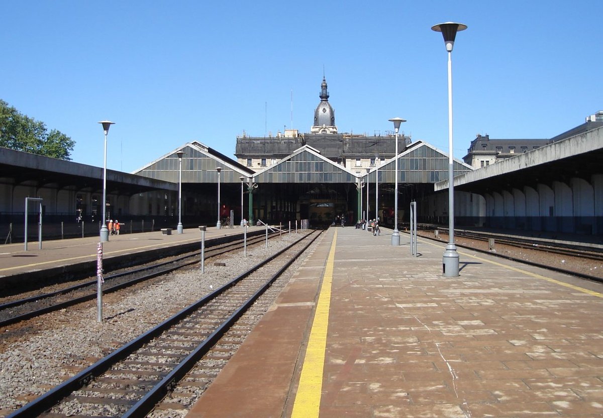 Buenos Aires Retiro train station with platforms and trains
