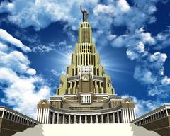 3D rendering of the Palace of Soviets in the Soviet Union