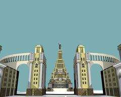 3D rendering of the Palace of Soviets Soviet Union architectural design