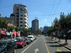 Slavija Square with Hotel and dome of Church of Saint Sava in background