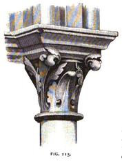 Capital of the Triforium in Laon Cathedral showcasing Gothic architectural details