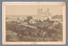 City view of Laon with the cathedral exterior