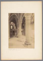 Interior of a chapel in the Cathedral of Laon showing Gothic architecture with columns and chapel rood-screen