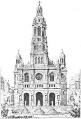 architectural drawing facade Église de la Sainte-Trinité Paris
