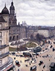 Vintage painting of Place de la Trinité in Paris by Albert Marquet from 1911