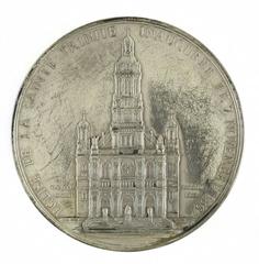 Commemorative medal of the inauguration of the Church of the Holy Trinity by Alfred Borrel in 1869