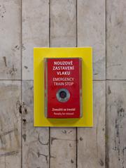 Emergency stop button at Kačerov Prague metro station
