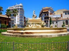 Fuente de Híspalis fountain in Sevilla with intricate sculptures and water features