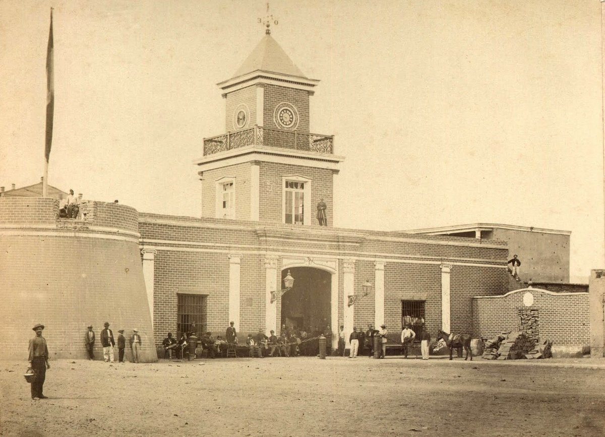 Historical Fort of Saint Catalina with artillery and military police quarter in 1870