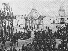 Parade of Peru Army Soldiers in front of Fort Saint Catherine Lima