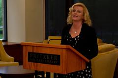 Kolinda Grabar-Kitarovic speaking at NATO photography exhibition opening in Chicago