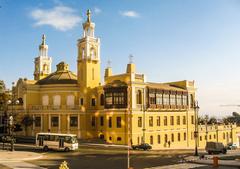 Filarmonica building in Baku with classical architectural design and grand columns