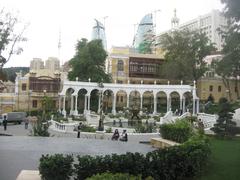 Vahid Park in Baku with green trees and walking paths