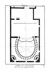 Antique architectural plan of Teatro Argentina in Rome from Encyclopédie volume 9