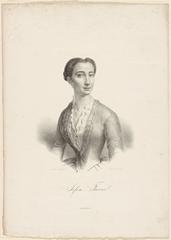 Lithograph of Sofia Fuoco performing at Teatro Argentina in autumn 1852