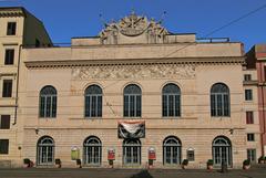 Teatro di Argentina building in Rome with classical columns and ornate facade
