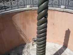 Historical Snake Column in Hippodrome of Constantinople with three intertwined serpents