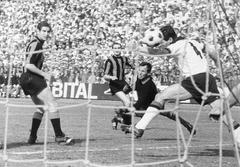 Sandro Mazzola scoring a goal for Inter Milan against Venezia in 1967 Serie A match