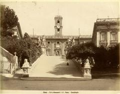 Historic photograph of Campidoglio in Rome from 1880s by Fratelli D'Alessandri