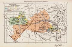 Geological map of Hietzing district surroundings from 1901 showing detailed geological features