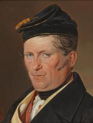 Portrait of coffee owner Karl Hißberger in oil on canvas