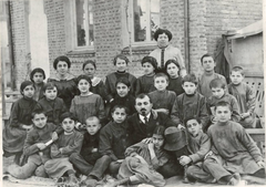 Students of Arghut Armenian Girls' School in 1911 black and white group photo