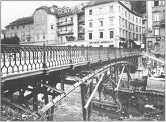 Historic buildings at Cankarjevo nabrežje 25, 27 and Pod Trančo 2 around 1930