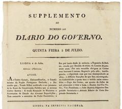 Documento das Cortes Gerais e Extraordinárias da Nação Portuguesa de 1821